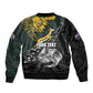 New Zealand vs South Africa Rugby Personalised Sleeve Zip Bomber Jacket Maori Kiwi With Springboks
