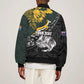 New Zealand vs South Africa Rugby Personalised Sleeve Zip Bomber Jacket Maori Kiwi With Springboks