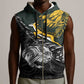 New Zealand vs South Africa Rugby Personalised Sleeveless Zip Hoodie Maori Kiwi With Springboks - African Pride