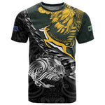 New Zealand vs South Africa Rugby Personalised T shirt Maori Kiwi With Springboks