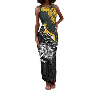 New Zealand vs South Africa Rugby Personalised Tank Maxi Dress Maori Kiwi With Springboks