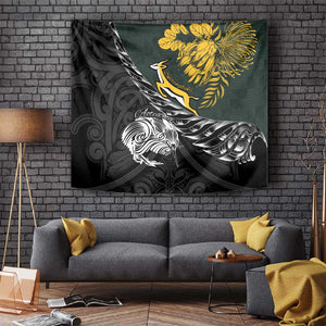 New Zealand vs South Africa Rugby Tapestry Maori Kiwi With Springboks