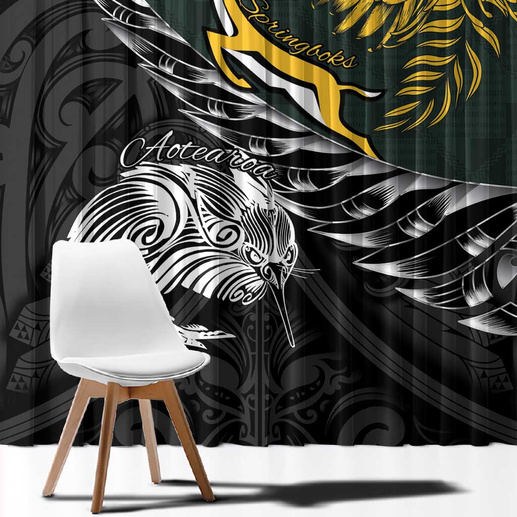 New Zealand vs South Africa Rugby Window Curtain Maori Kiwi With Springboks