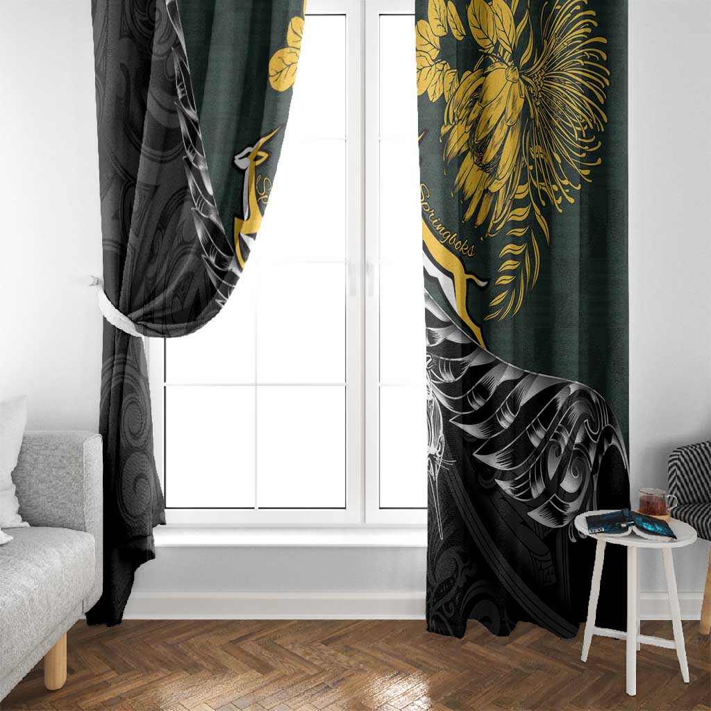 New Zealand vs South Africa Rugby Window Curtain Maori Kiwi With Springboks