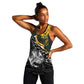 New Zealand vs South Africa Rugby Personalised Women Racerback Tank Maori Kiwi With Springboks