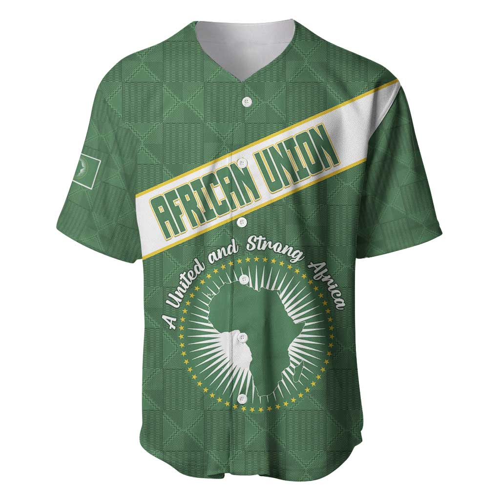 Personalized African Union Day Baseball Jersey Emblem With Kente Pattern - African Pride