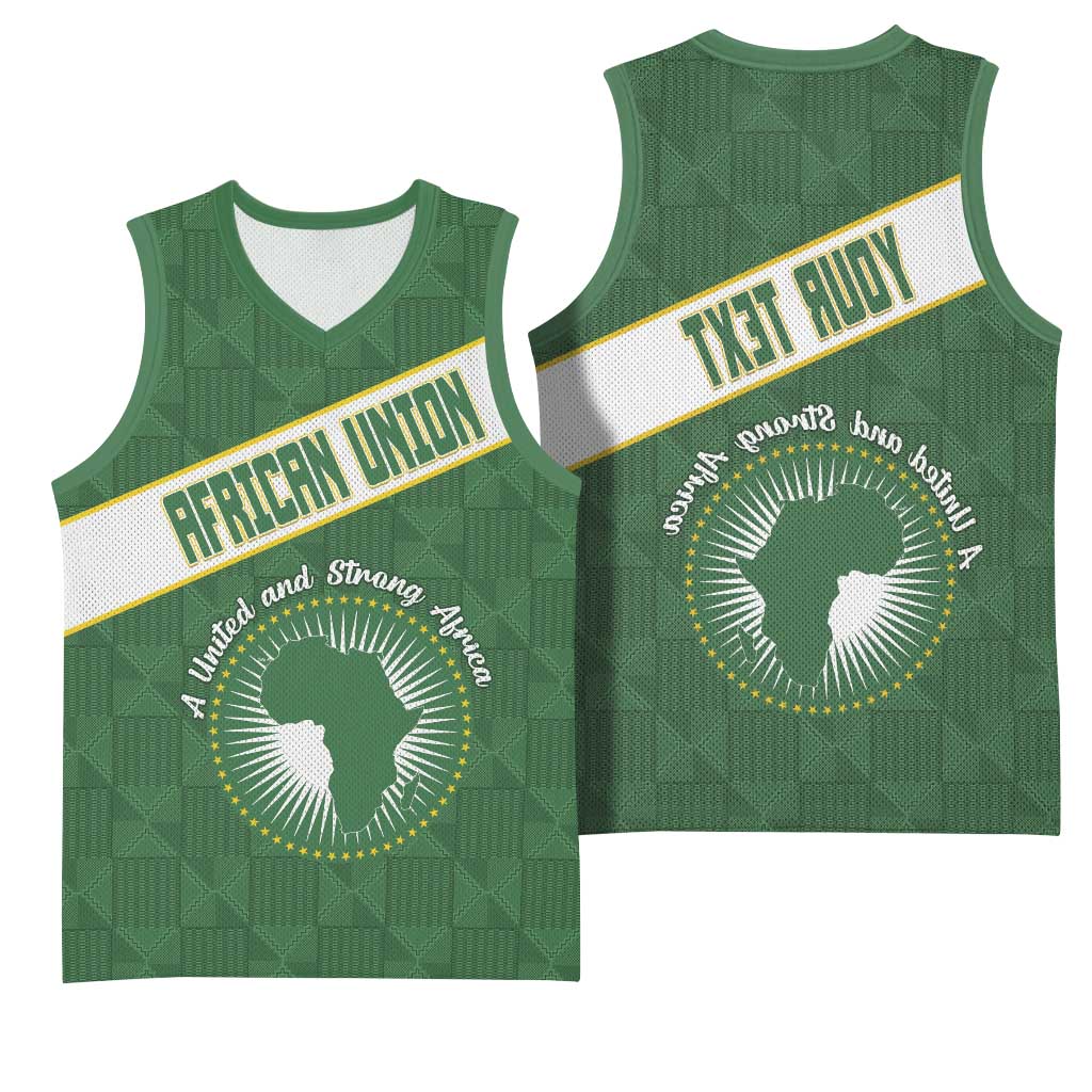 Personalized African Union Day Basketball Jersey Emblem With Kente Pattern - African Pride