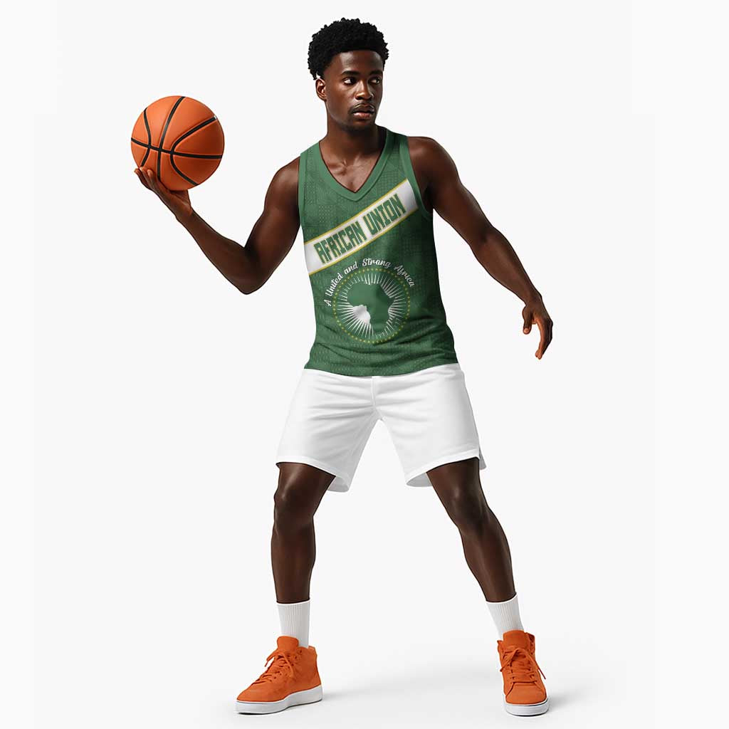 Personalized African Union Day Basketball Jersey Emblem With Kente Pattern - African Pride
