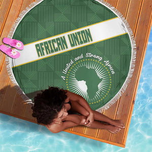 African Union Day Beach Blanket Emblem With Kente Pattern - African Pride