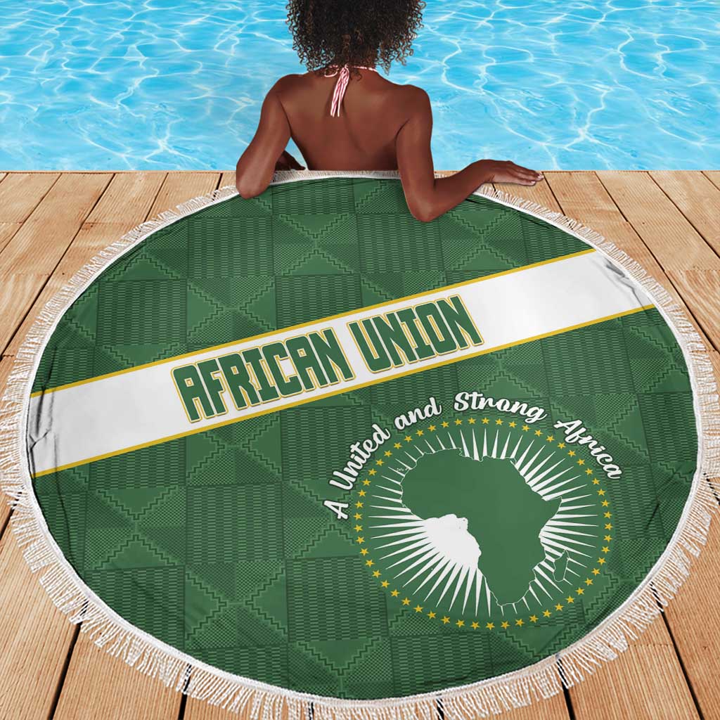 African Union Day Beach Blanket Emblem With Kente Pattern - African Pride