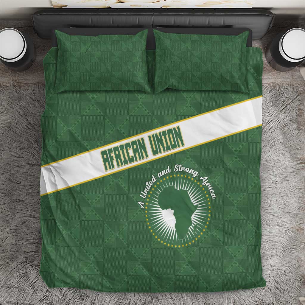 African Union Day Bedding Set Emblem With Kente Pattern - African Pride