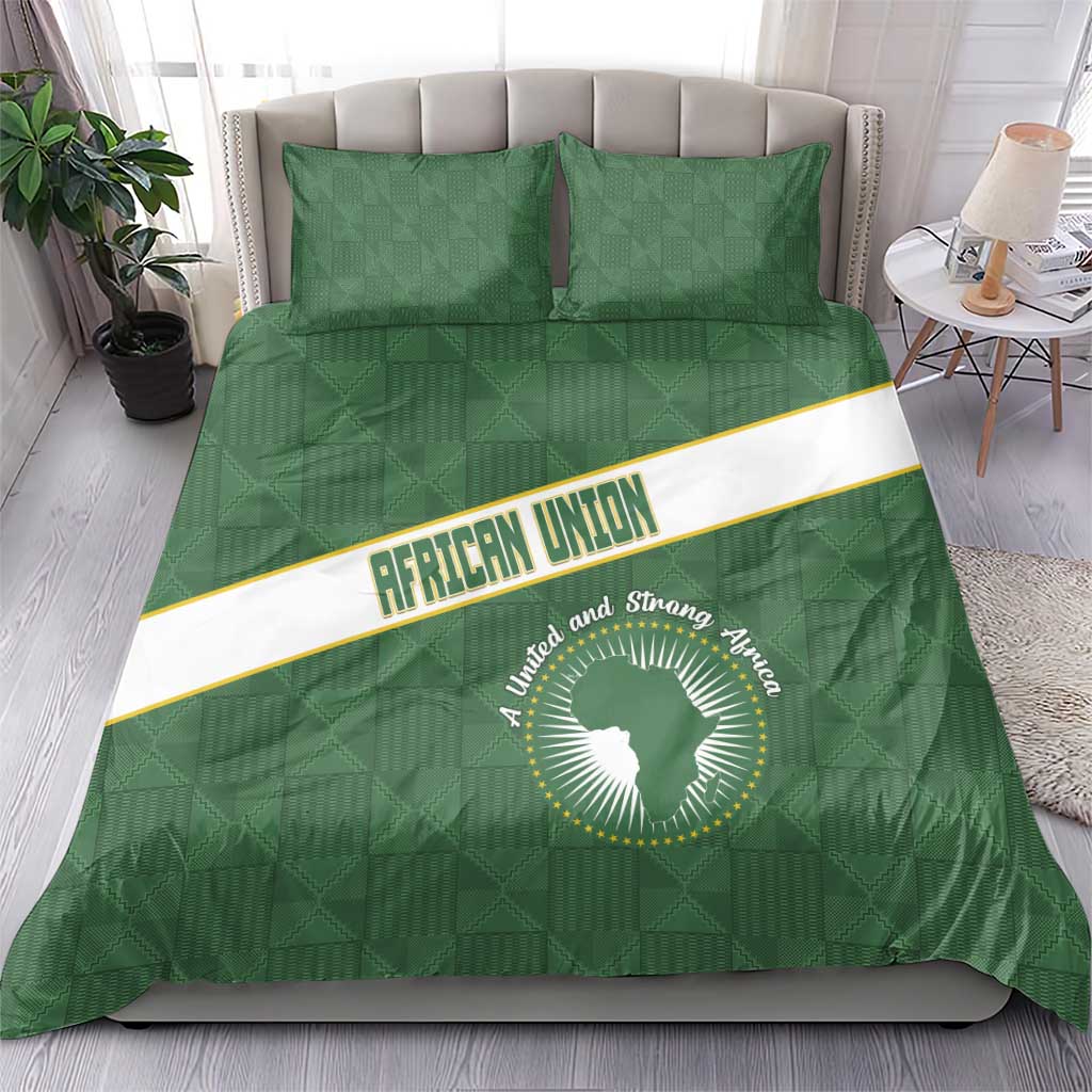 African Union Day Bedding Set Emblem With Kente Pattern - African Pride