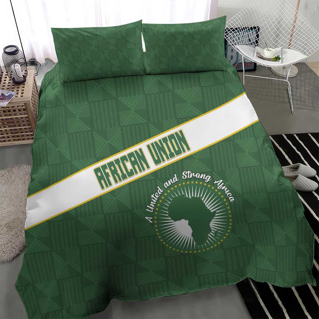 African Union Day Bedding Set Emblem With Kente Pattern - African Pride