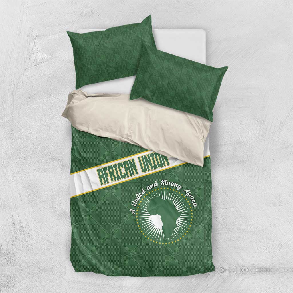 African Union Day Bedding Set Emblem With Kente Pattern - African Pride