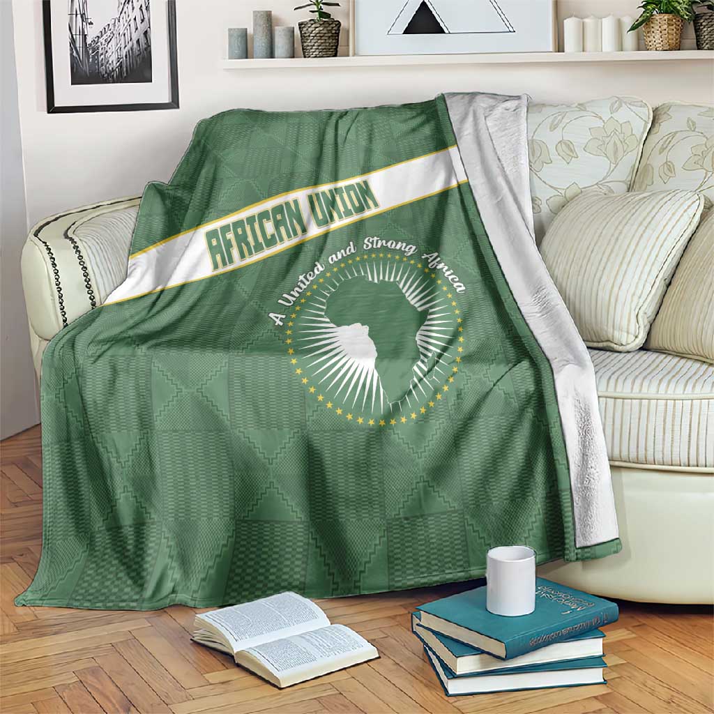 African Union Day Blanket Emblem With Kente Pattern - African Pride