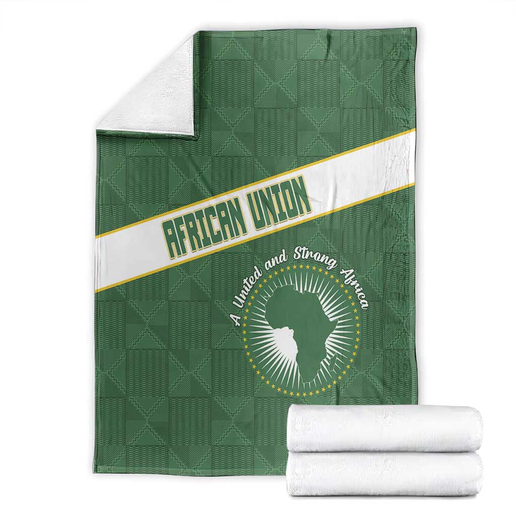 African Union Day Blanket Emblem With Kente Pattern - African Pride