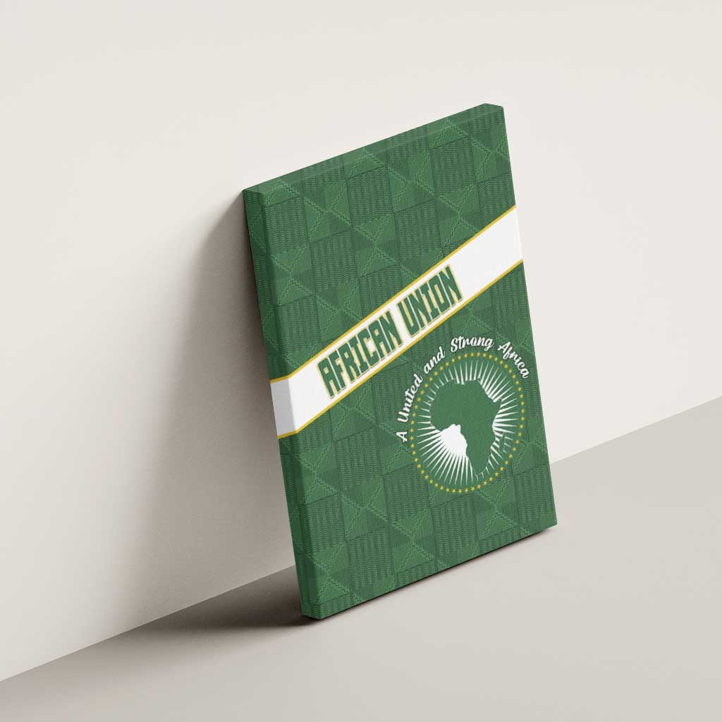 African Union Day Canvas Wall Art Emblem With Kente Pattern - African Pride