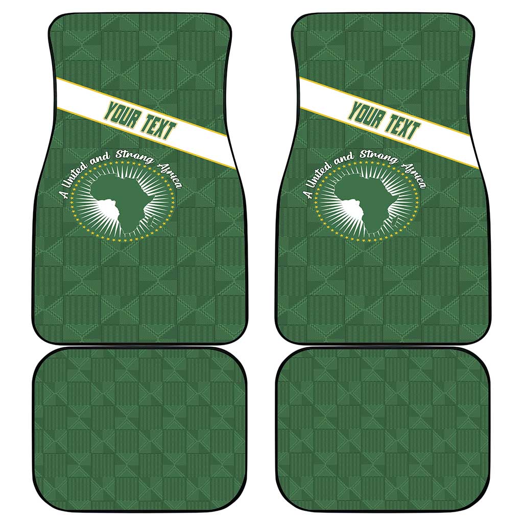 African Union Day Car Mats Emblem With Kente Pattern - African Pride