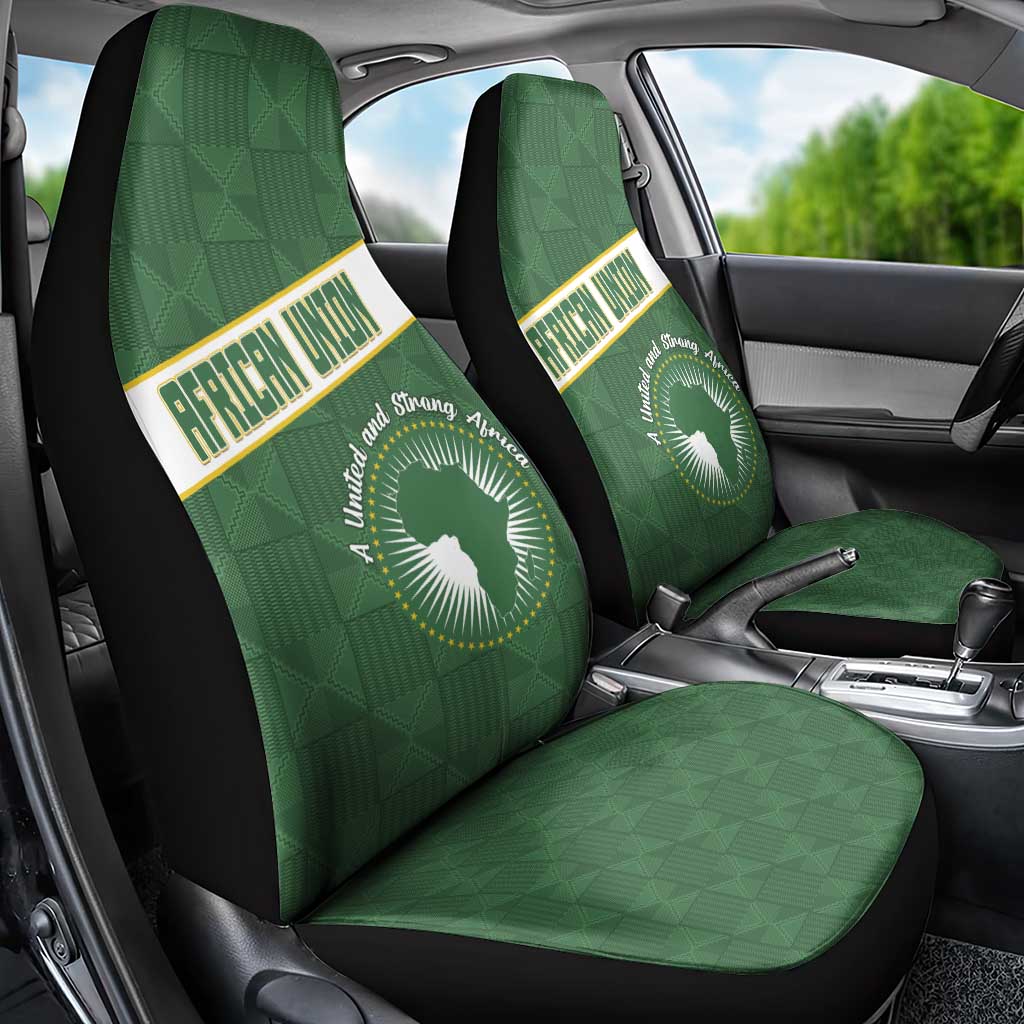African Union Day Car Seat Cover Emblem With Kente Pattern - African Pride