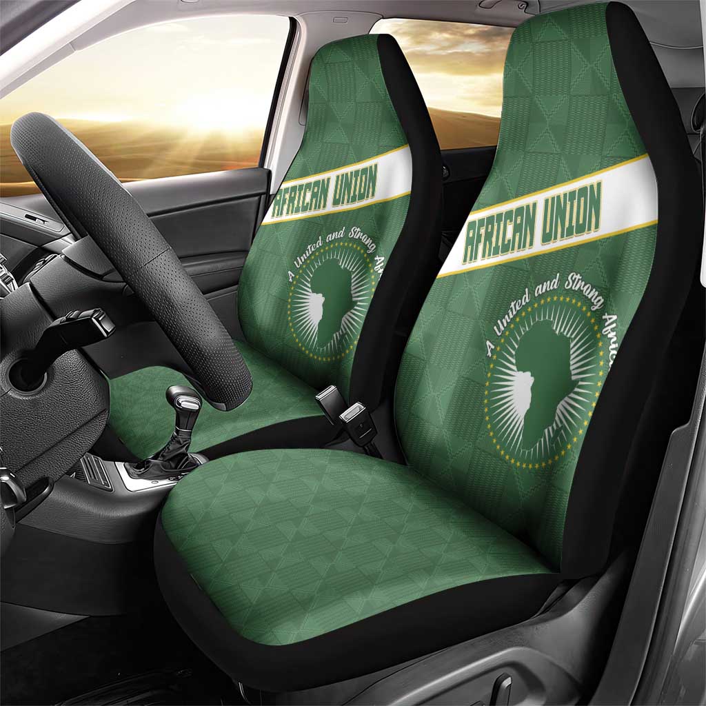 African Union Day Car Seat Cover Emblem With Kente Pattern - African Pride