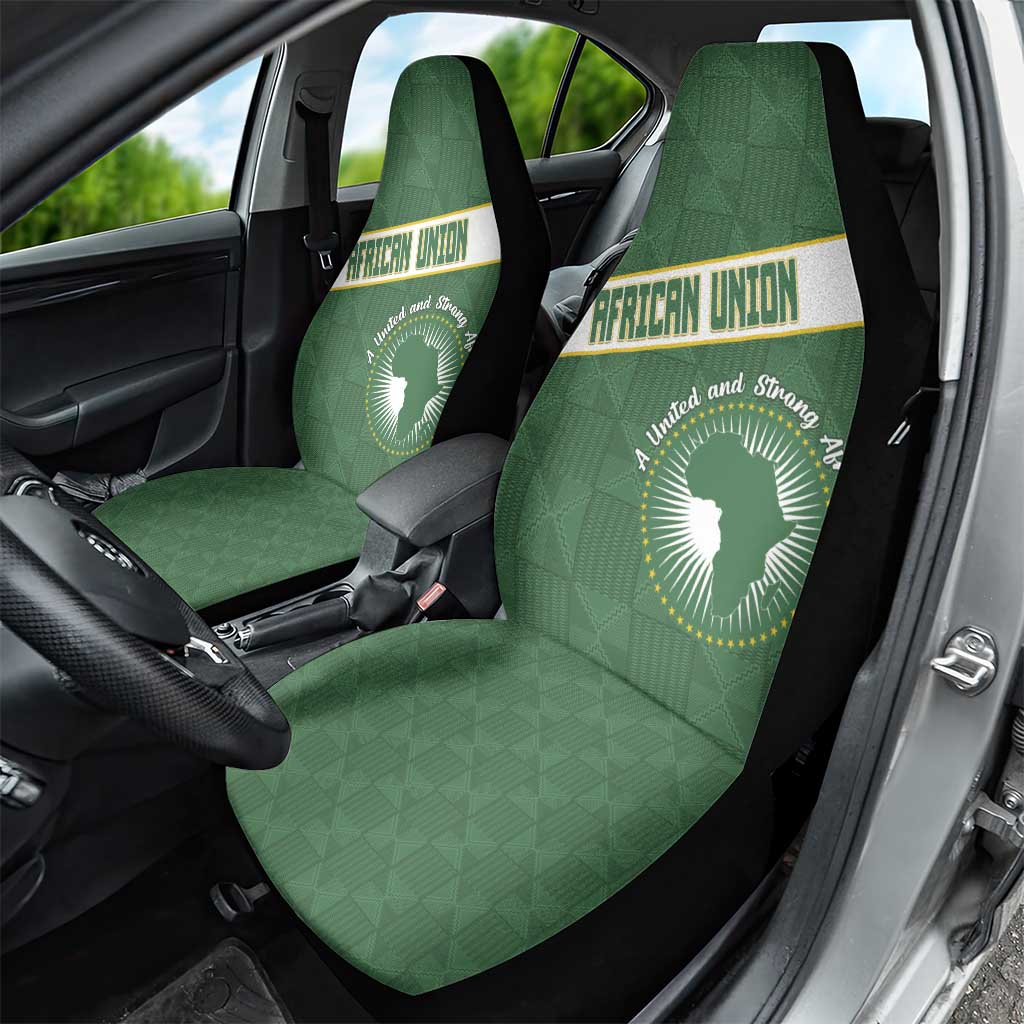 African Union Day Car Seat Cover Emblem With Kente Pattern - African Pride