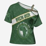Personalized African Union Day Cross Shoulder Shirt Emblem With Kente Pattern