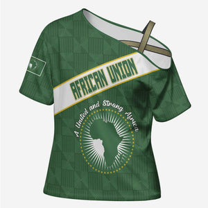 Personalized African Union Day Cross Shoulder Shirt Emblem With Kente Pattern