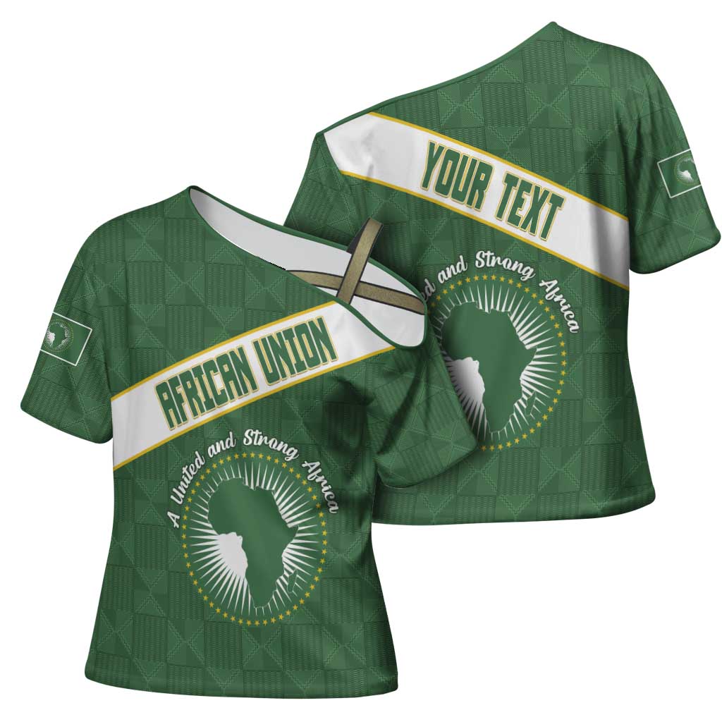 Personalized African Union Day Cross Shoulder Shirt Emblem With Kente Pattern