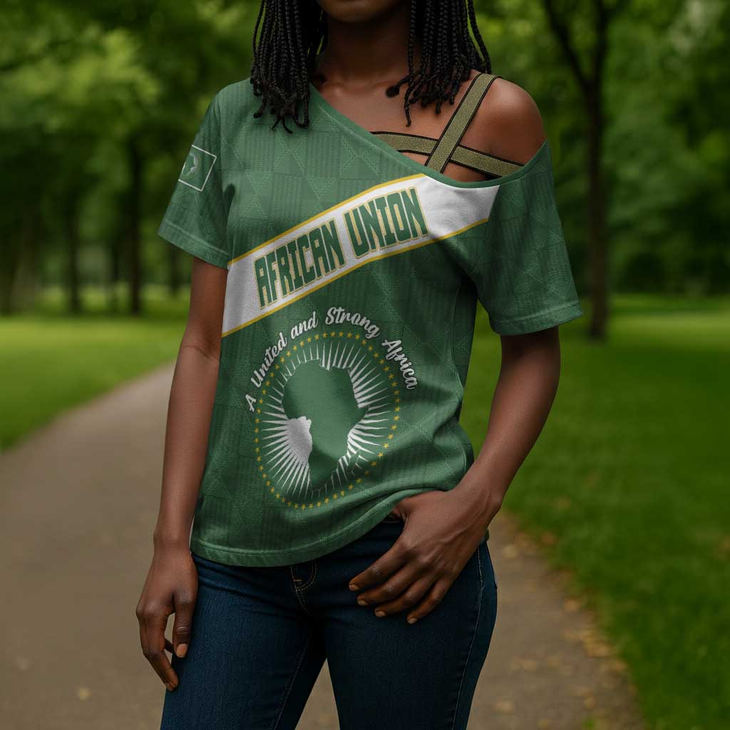 Personalized African Union Day Cross Shoulder Shirt Emblem With Kente Pattern