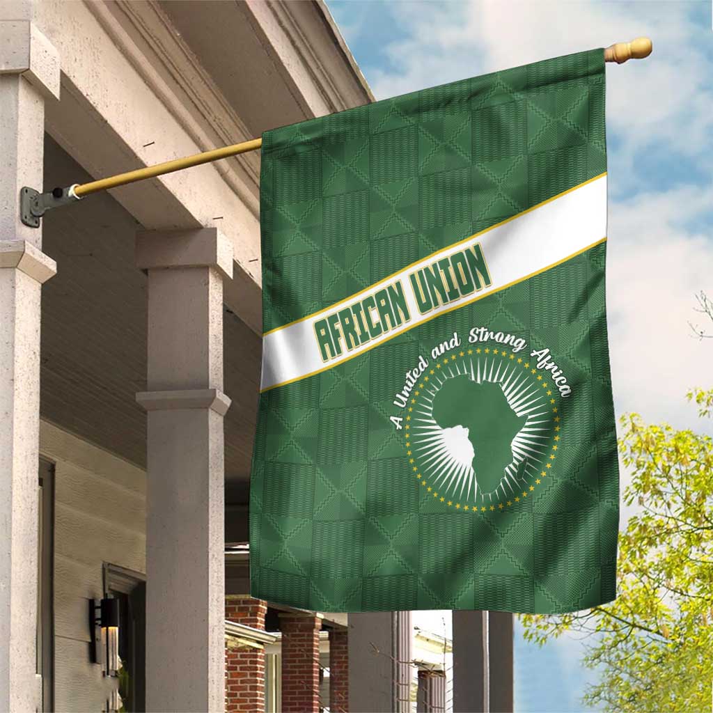 African Union Day Garden Flag Emblem With Kente Pattern - African Pride