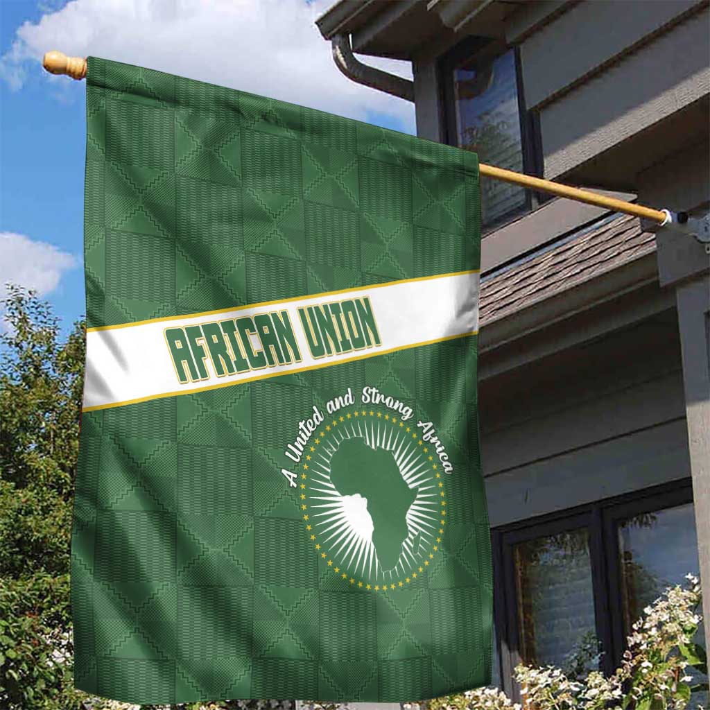 African Union Day Garden Flag Emblem With Kente Pattern - African Pride