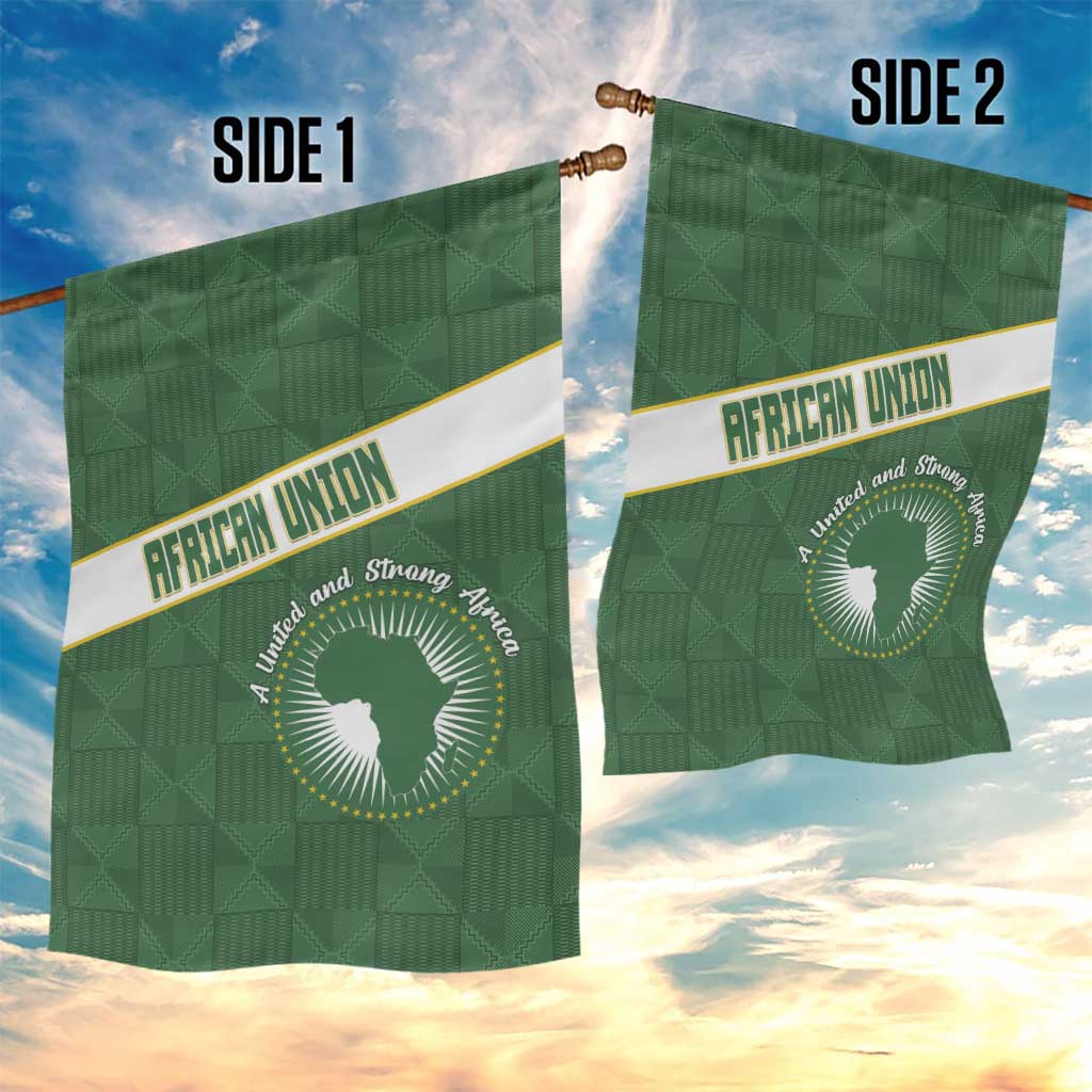 African Union Day Garden Flag Emblem With Kente Pattern - African Pride