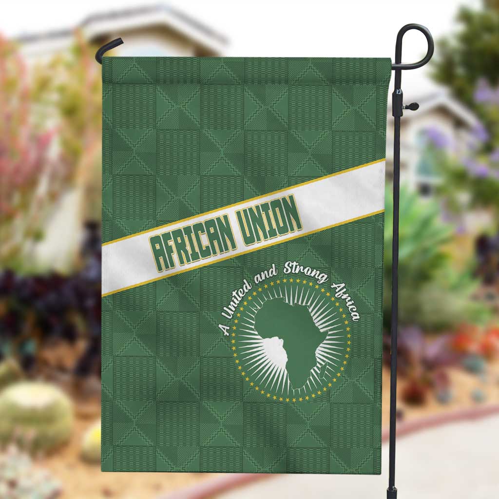 African Union Day Garden Flag Emblem With Kente Pattern - African Pride