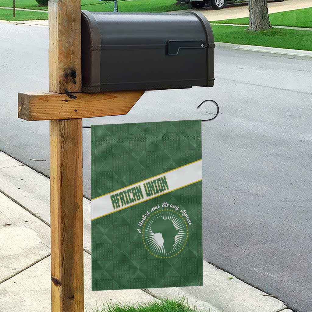 African Union Day Garden Flag Emblem With Kente Pattern - African Pride