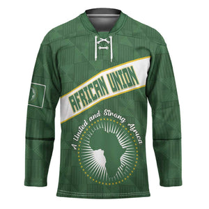 Personalized African Union Day Hockey Jersey Emblem With Kente Pattern