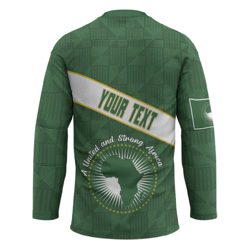 Personalized African Union Day Hockey Jersey Emblem With Kente Pattern
