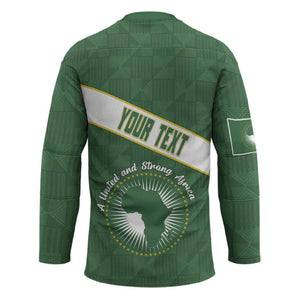 Personalized African Union Day Hockey Jersey Emblem With Kente Pattern
