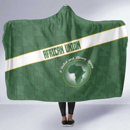 African Union Day Hooded Blanket Emblem With Kente Pattern - African Pride