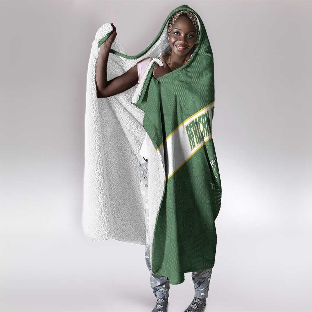 African Union Day Hooded Blanket Emblem With Kente Pattern - African Pride