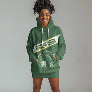 Personalized African Union Day Hoodie Dress Emblem With Kente Pattern - African Pride