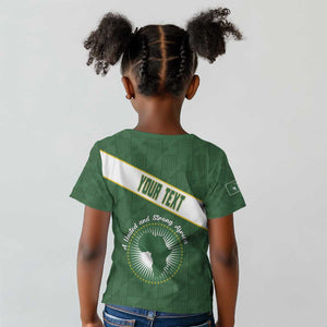Personalized African Union Day Kid T shirt Emblem With Kente Pattern - African Pride
