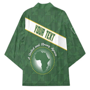 Personalized African Union Day Kimono Emblem With Kente Pattern