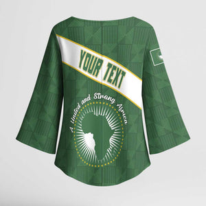 Personalized African Union Day Kimono Sleeve Blouse Emblem With Kente Pattern