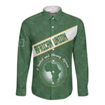 Personalized African Union Day Long Sleeve Button Shirt Emblem With Kente Pattern - African Pride