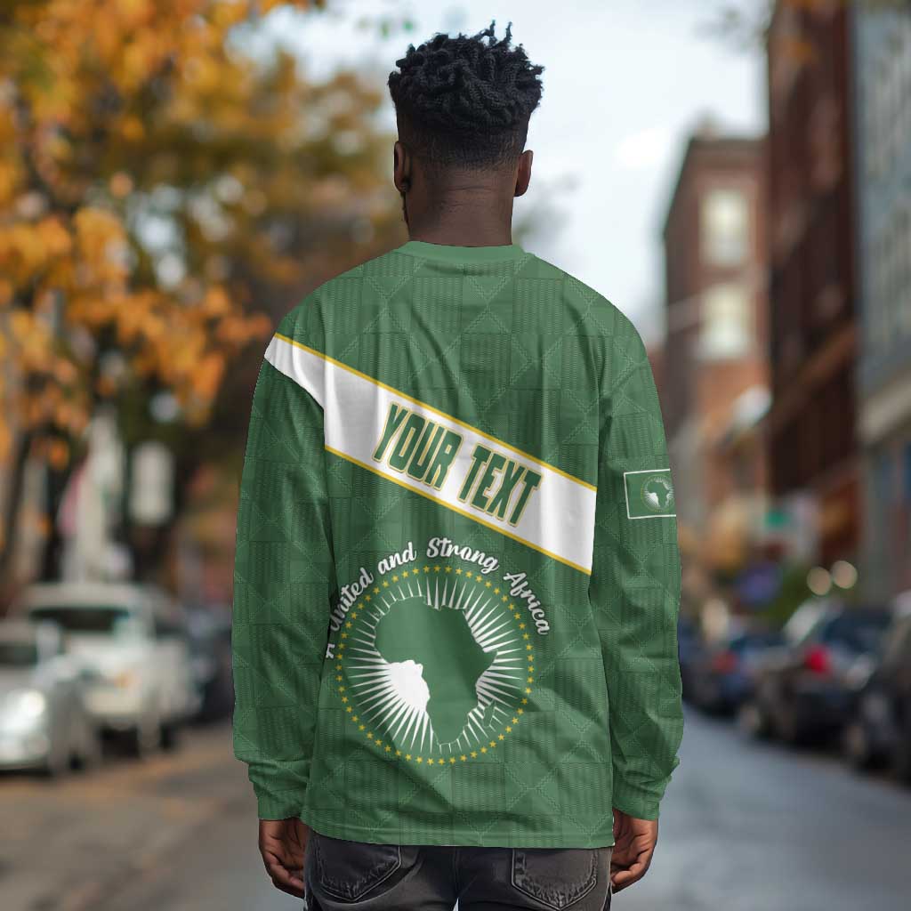 Personalized African Union Day Long Sleeve Shirt Emblem With Kente Pattern - African Pride