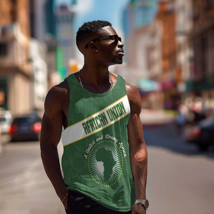 Personalized African Union Day Men Tank Top Emblem With Kente Pattern - African Pride