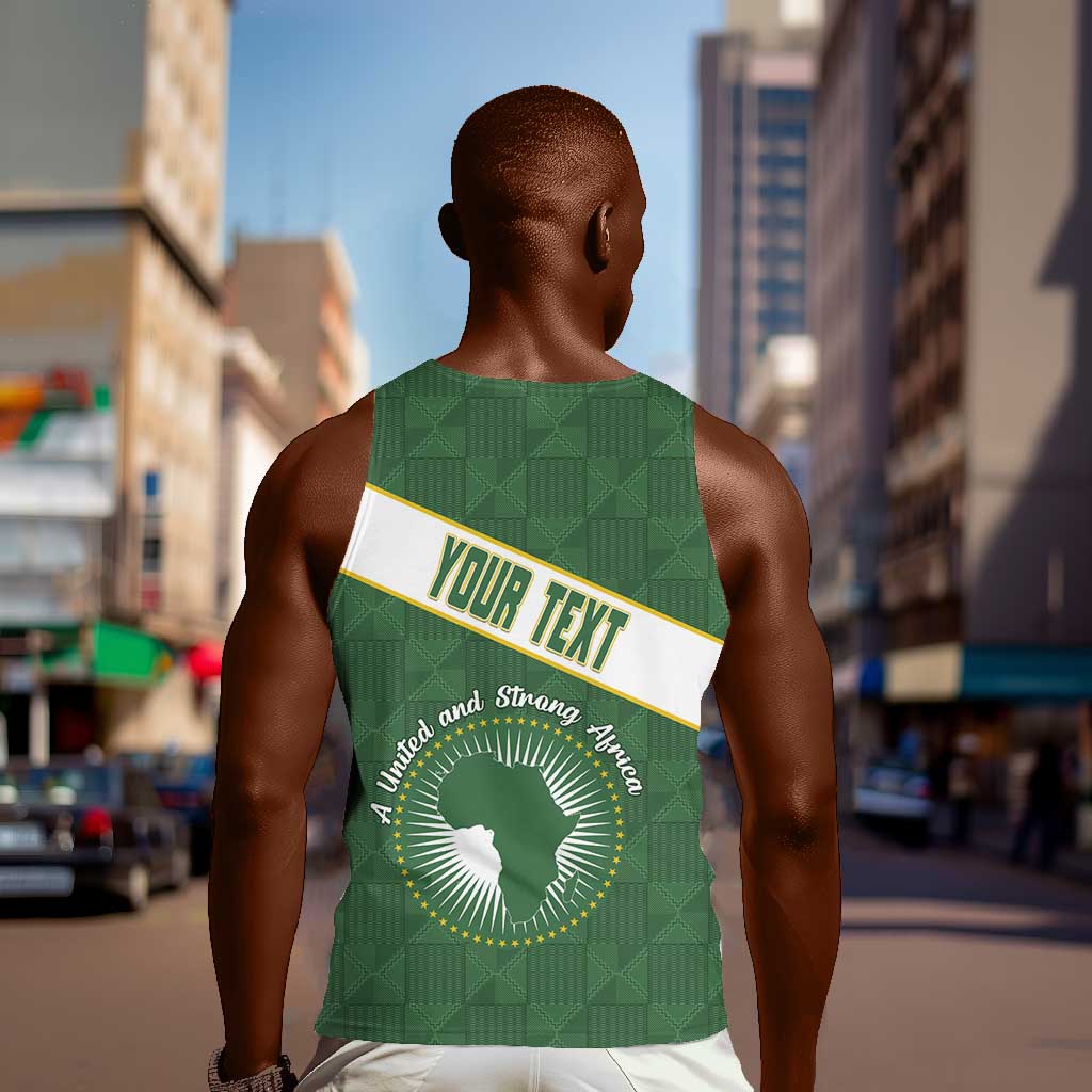 Personalized African Union Day Men Tank Top Emblem With Kente Pattern - African Pride
