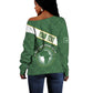 Personalized African Union Day Off Shoulder Sweater Emblem With Kente Pattern - African Pride