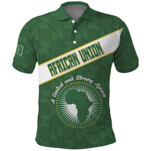 Personalized African Union Day Polo Shirt Emblem With Kente Pattern - African Pride