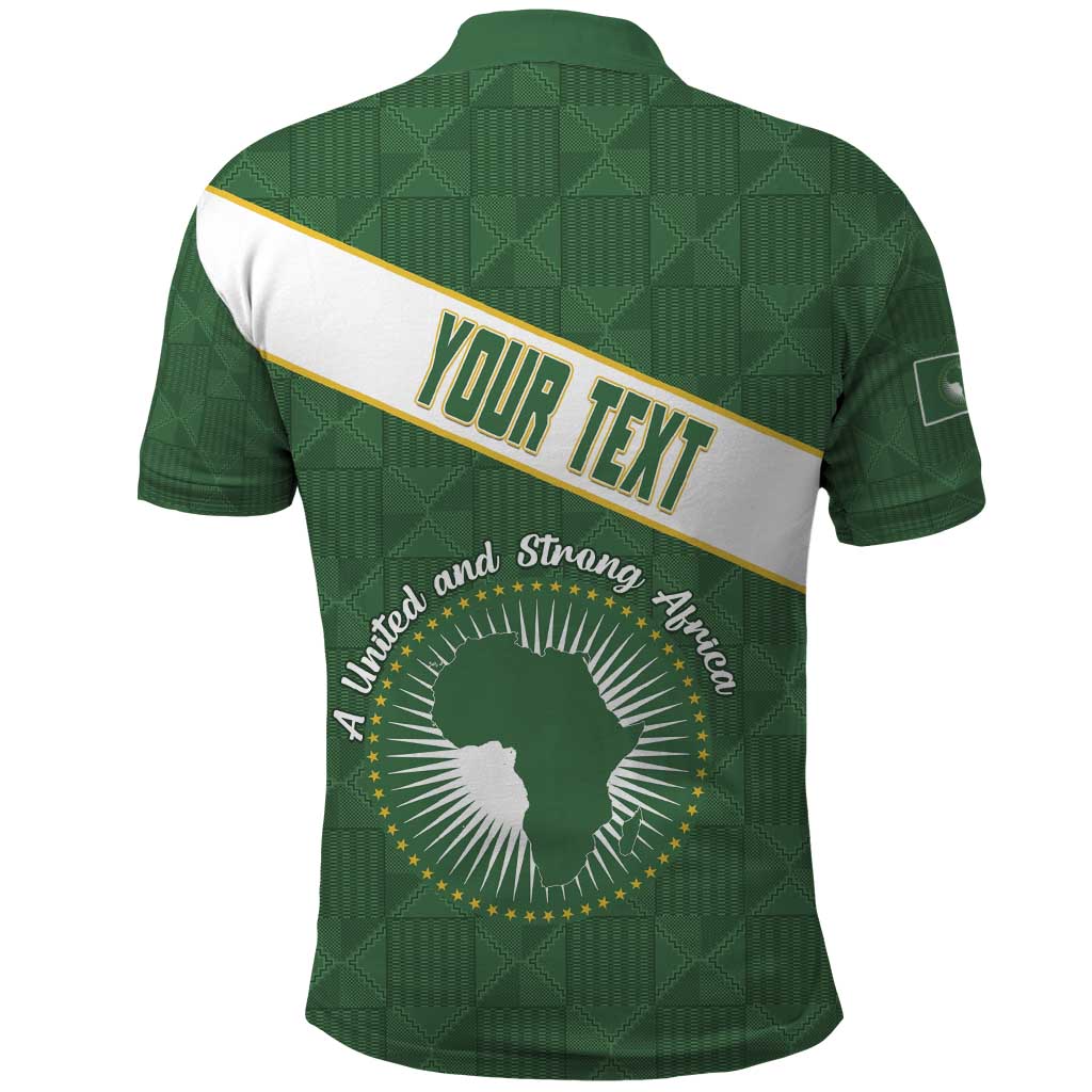 Personalized African Union Day Polo Shirt Emblem With Kente Pattern - African Pride